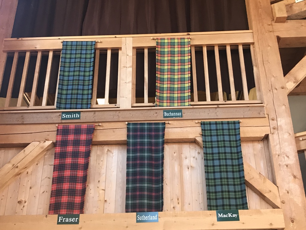 Clan tartans at Hector Heritage Quay