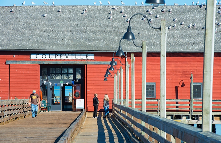 The Old Grain Wharf, built in 1905, is on the National Register of Historic Places