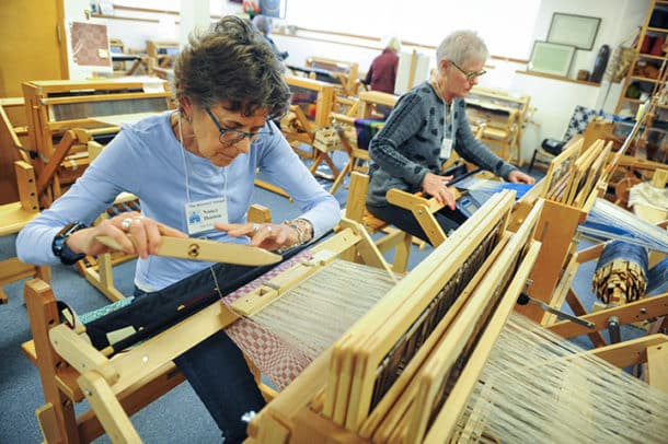 An advanced weaving workshop at the Weavers' School