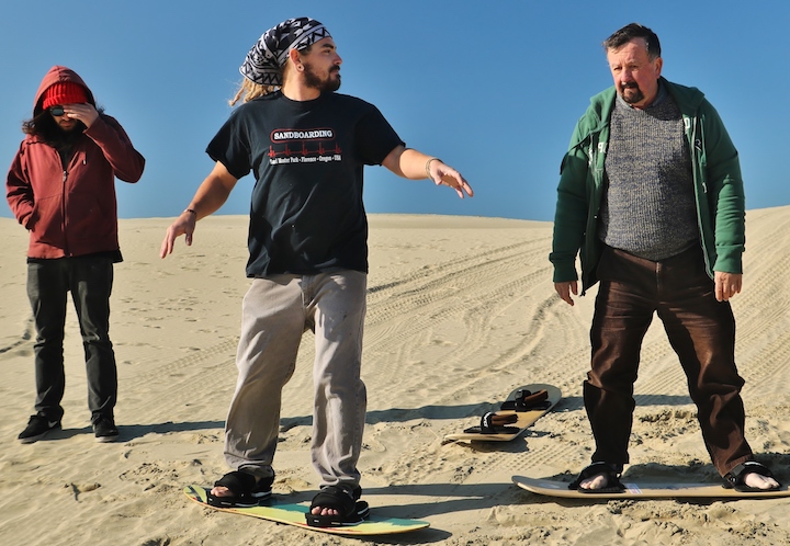 Sandboarding with world champion Gabe Cruz (Credit: Bill Rockwell)