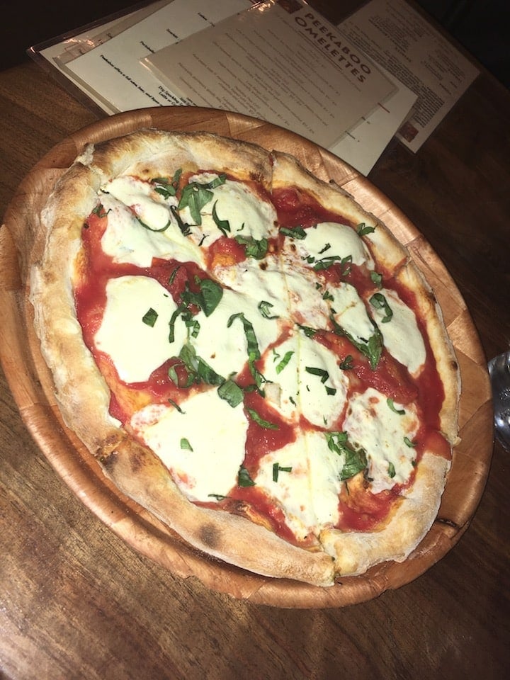 Margherita pizza at Peekaboo Canyon Wood Fired Kitchen