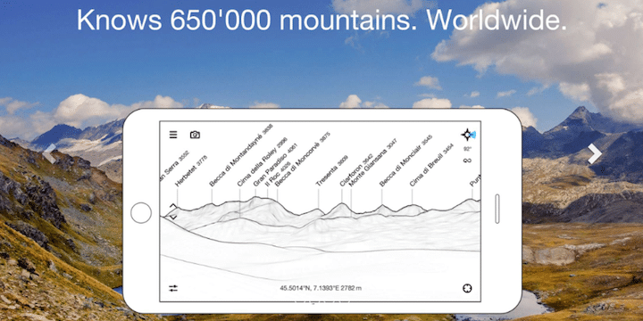 You can find out the name of every mountain around you with this app