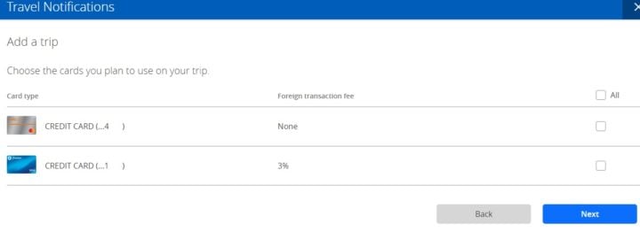 Chase travel notice