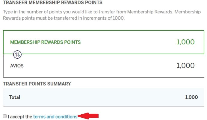 Transfer American Express Points