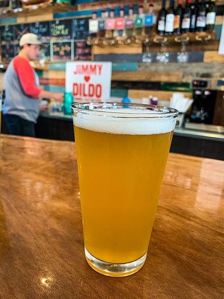 A cold pint from Dildo Brewing Co.