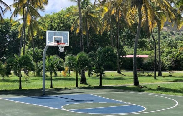 Good basketball court at the larger Coconut Bay
