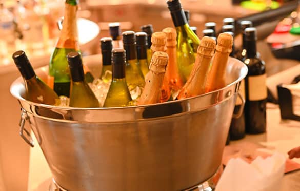Chilled wine and champagne were found throughout the ship on this inaugural cruise celebration