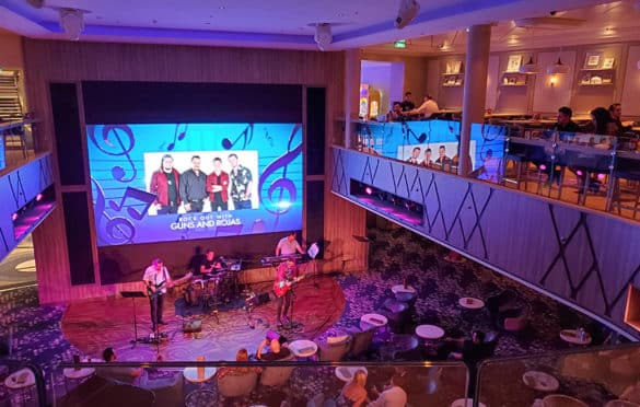 Live music and shows take place throughout the day in the center of the ship
