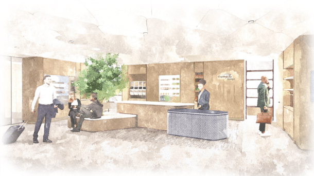 Rendering of the new Capital One lounge location at the Denver International Airport.