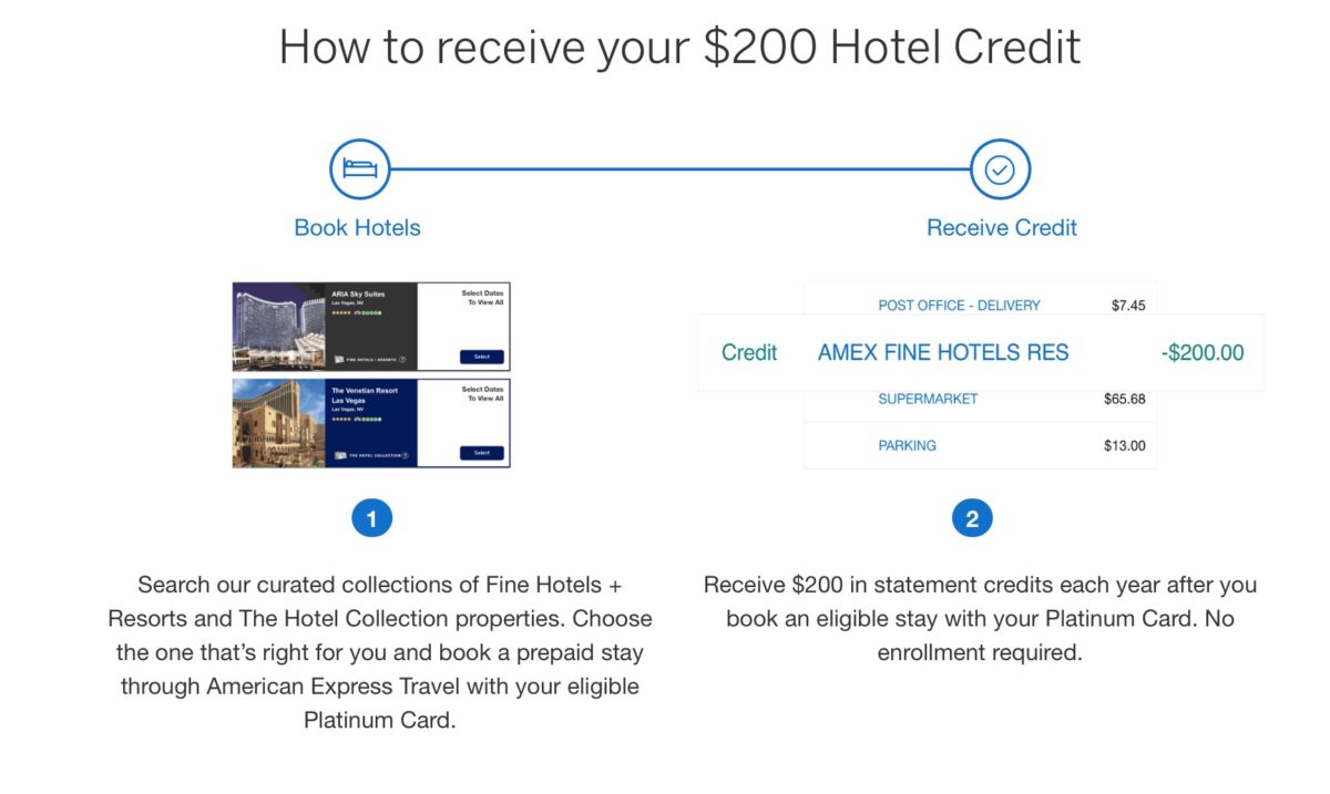 Amex Platinum $200 Hotel Credit