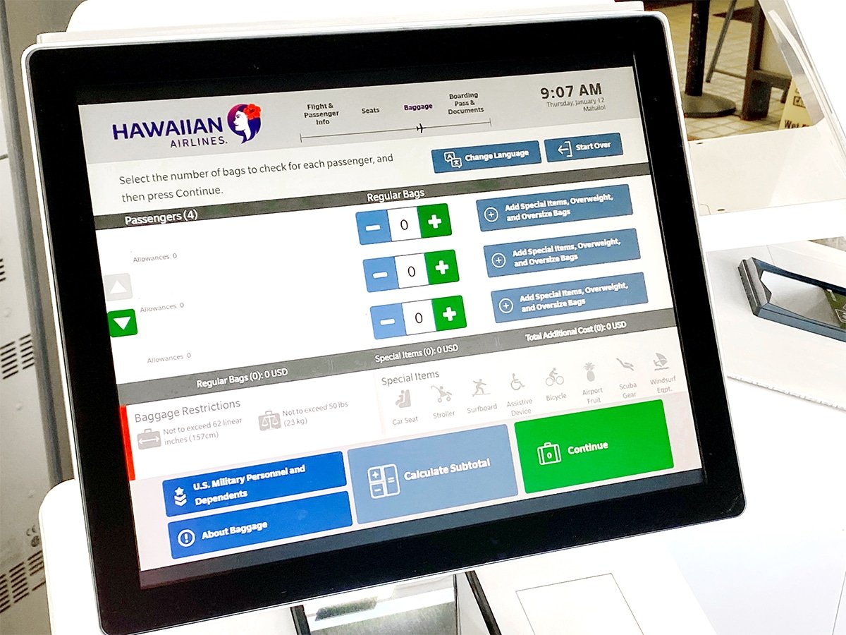 Hawaiian airlines online baggage