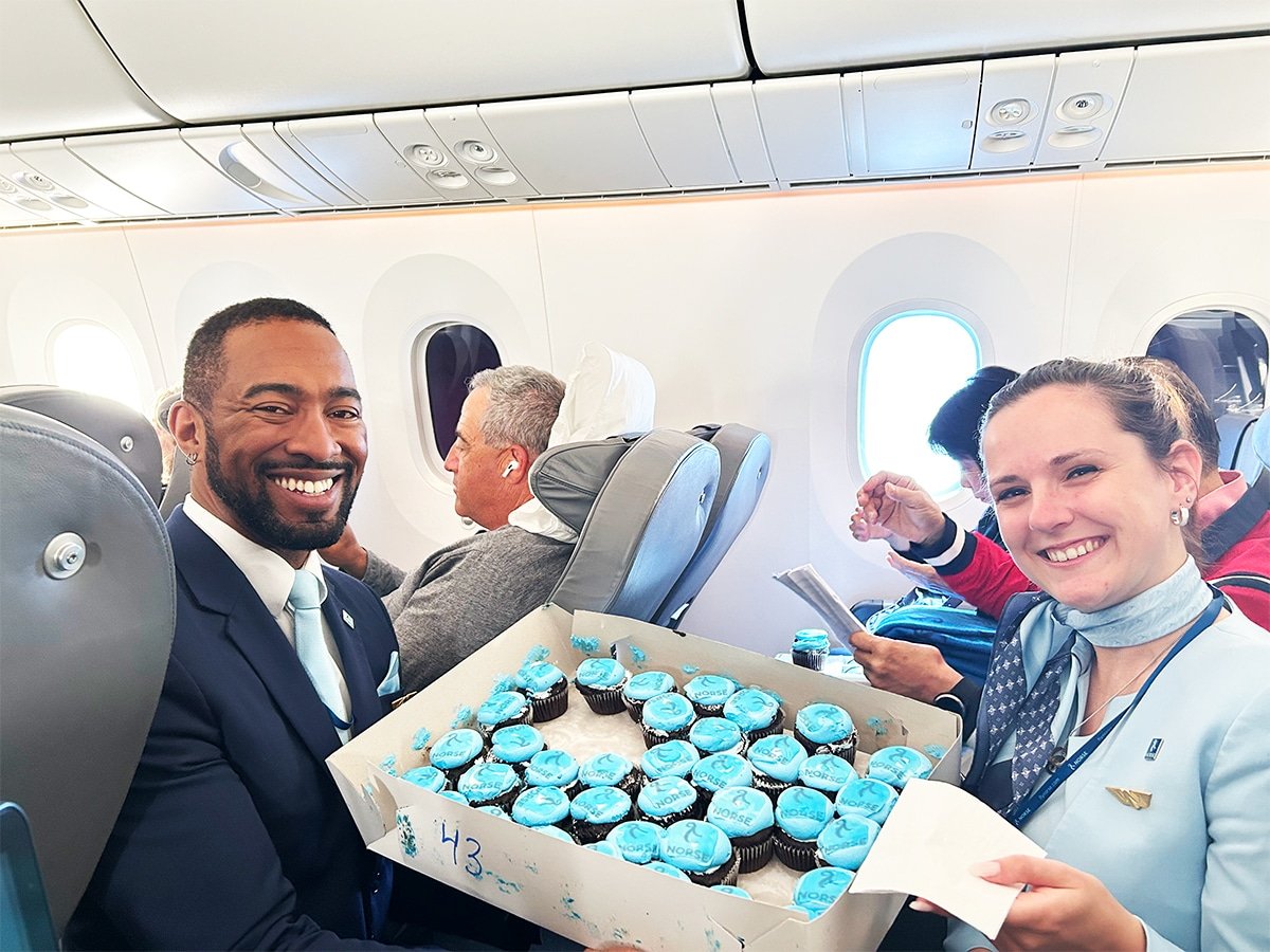 Cupcakes on board our Norse Atlantic flight.