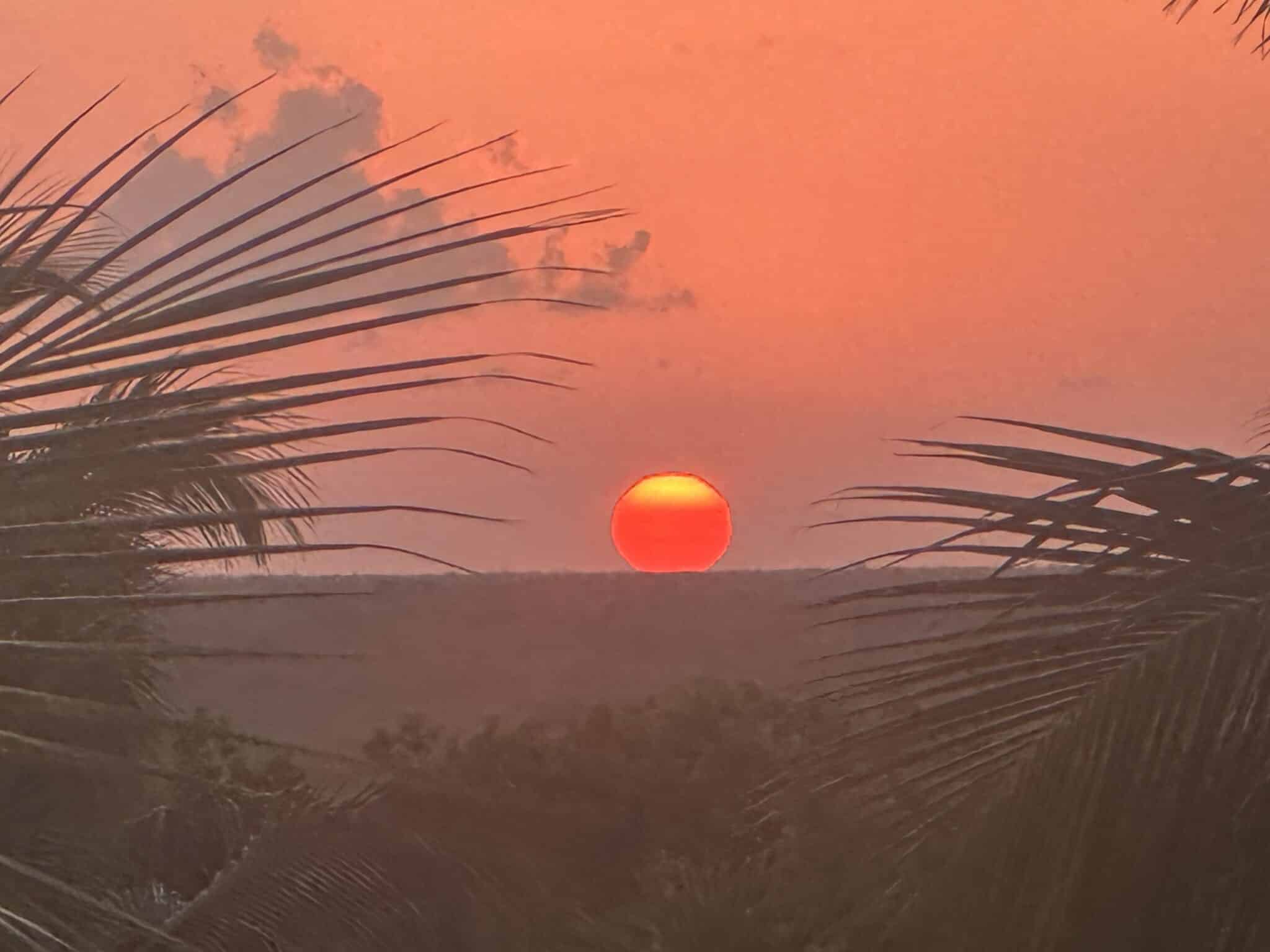 Tulum sunset over the jungle