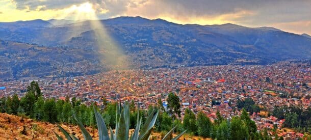 View from Cumbre, a lofty restaurant that’s part of Huaraz’s exploding foodie scene