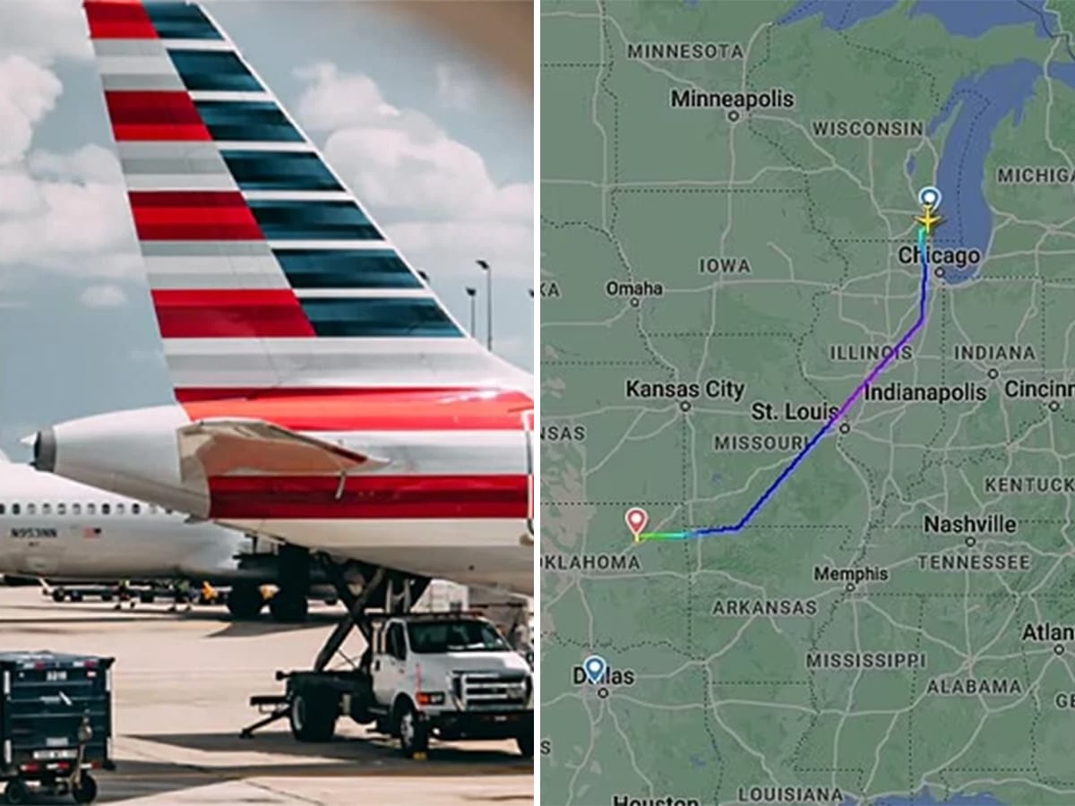 American Airlines flight diverted due to unruly passenger behavior.