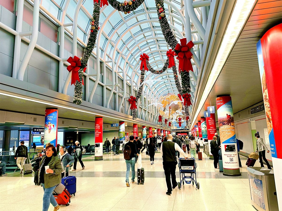 Christmas at Chicago O'Hare airport.