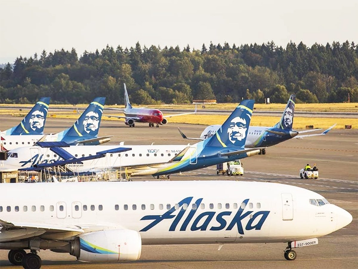 Alaska Airlines airplanes.