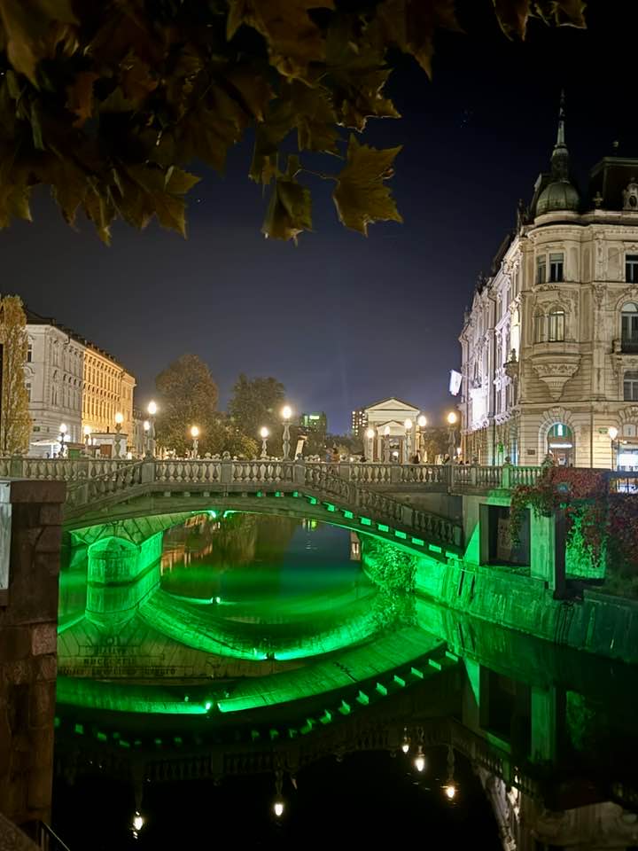 Ljubljana, Slovenia, the capital at night