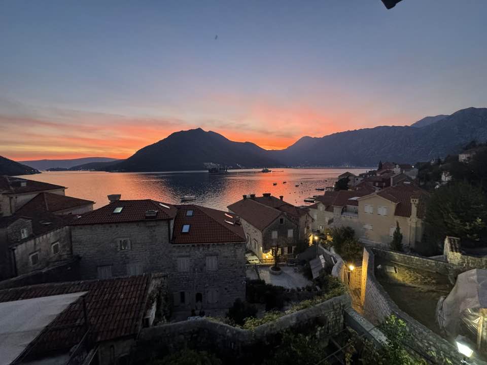 Perast, Montenegro at sunset