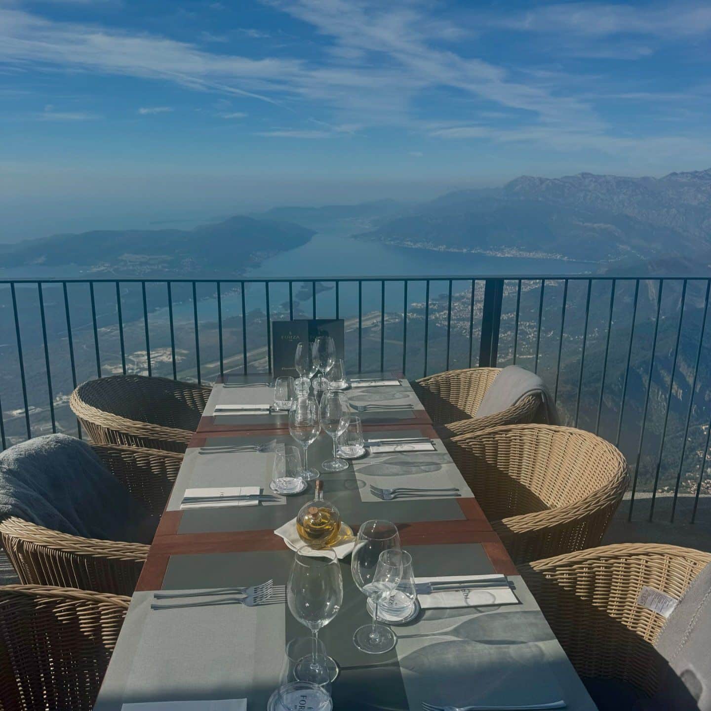 Restaurant above Kotor Bay by gondola in Montenegro 