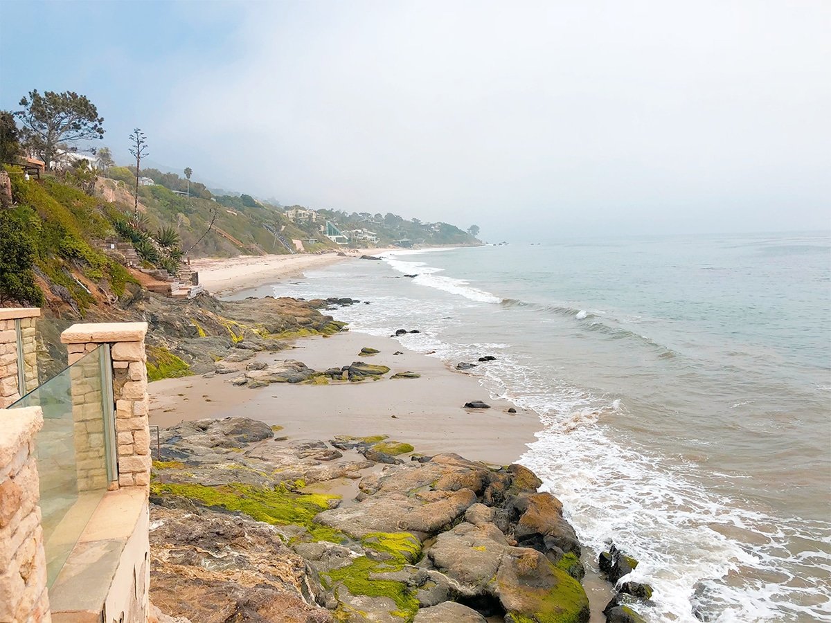 Side-by-side video compares Pacific Coast Highway in Malibu from 2020 to today