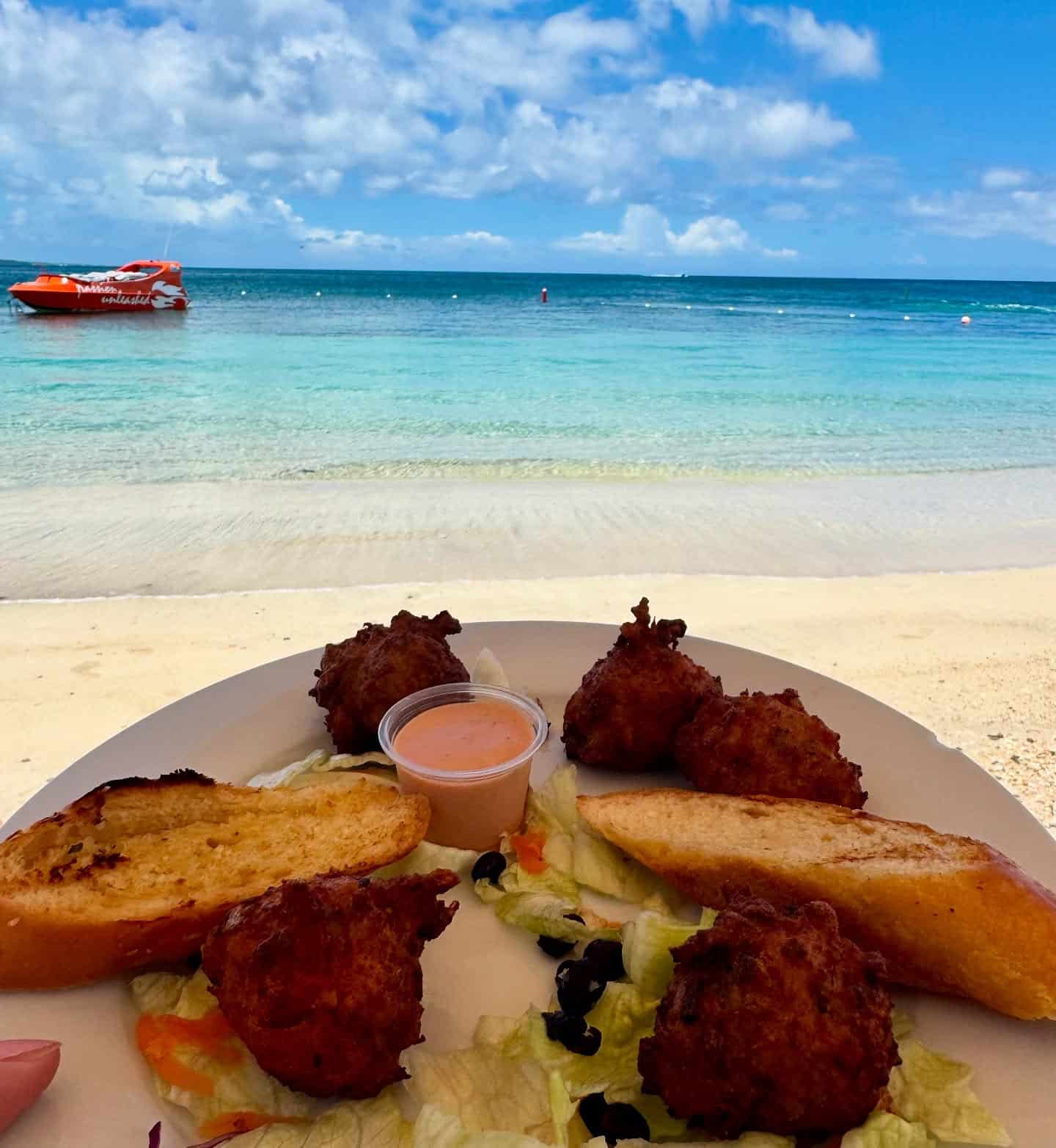 Conch fritters in St. Kitts in the Caribbean 