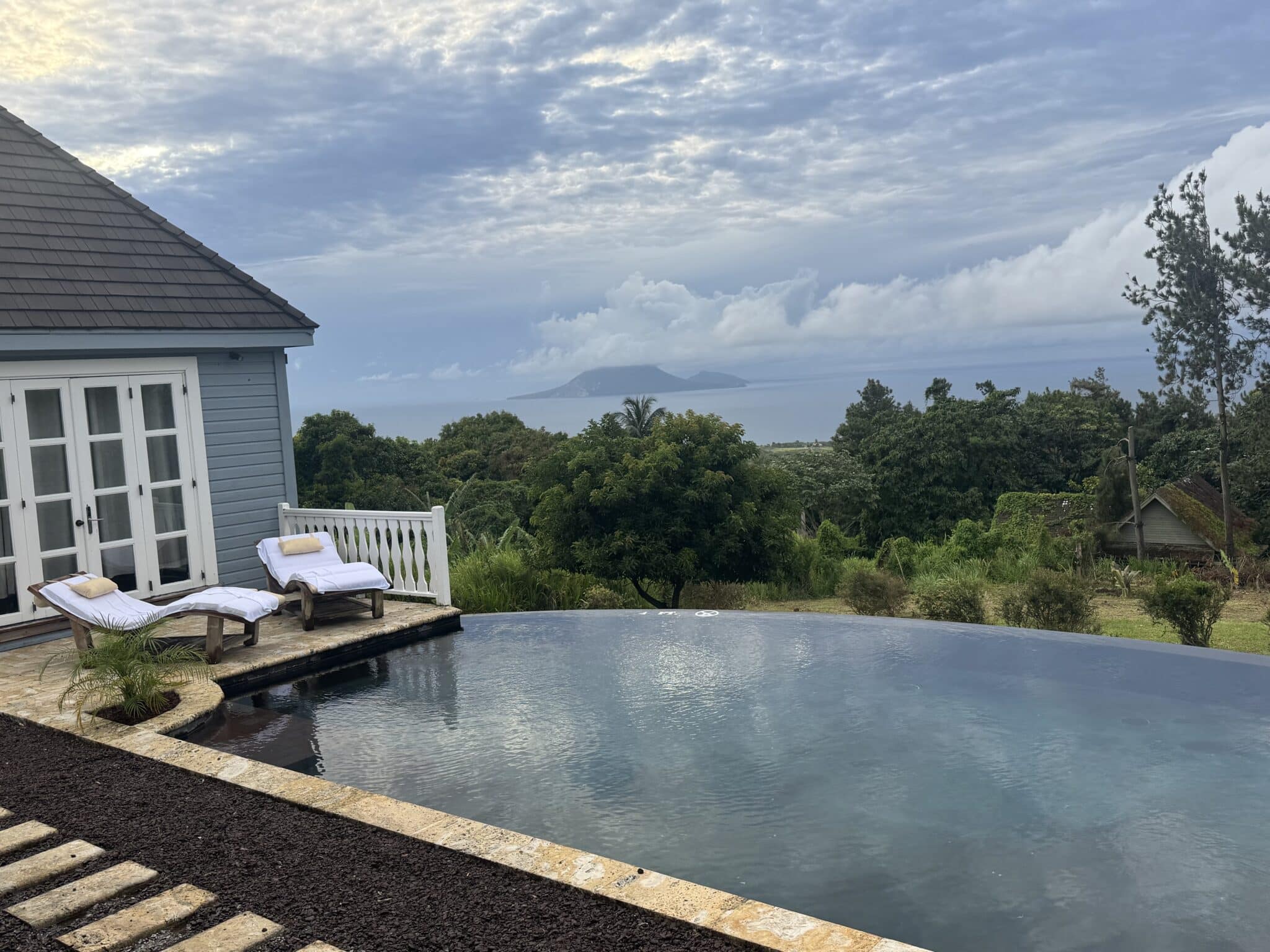 Belle Mont Sanctuary Resort and Spa view after hiking through the rainforest in St. Kitts in the Caribbean 