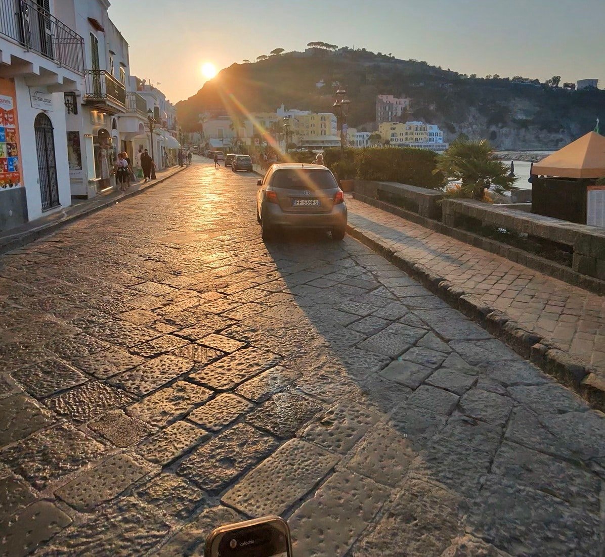 Photo of sunset taking with Meta sunglasses in Ischia, Italy