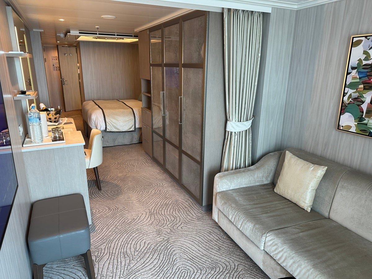 Sun Princess mini suite from across the cabin