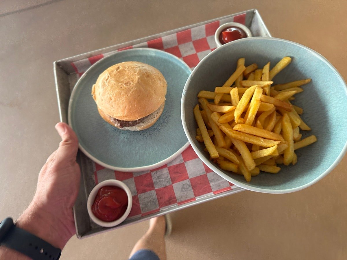 Sun Princess Lido Grill Cheeseburger and French Fries