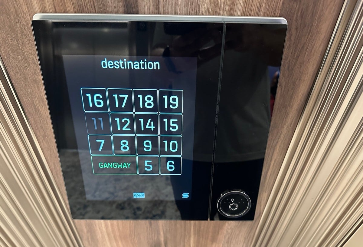 Sun Princess elevator buttons