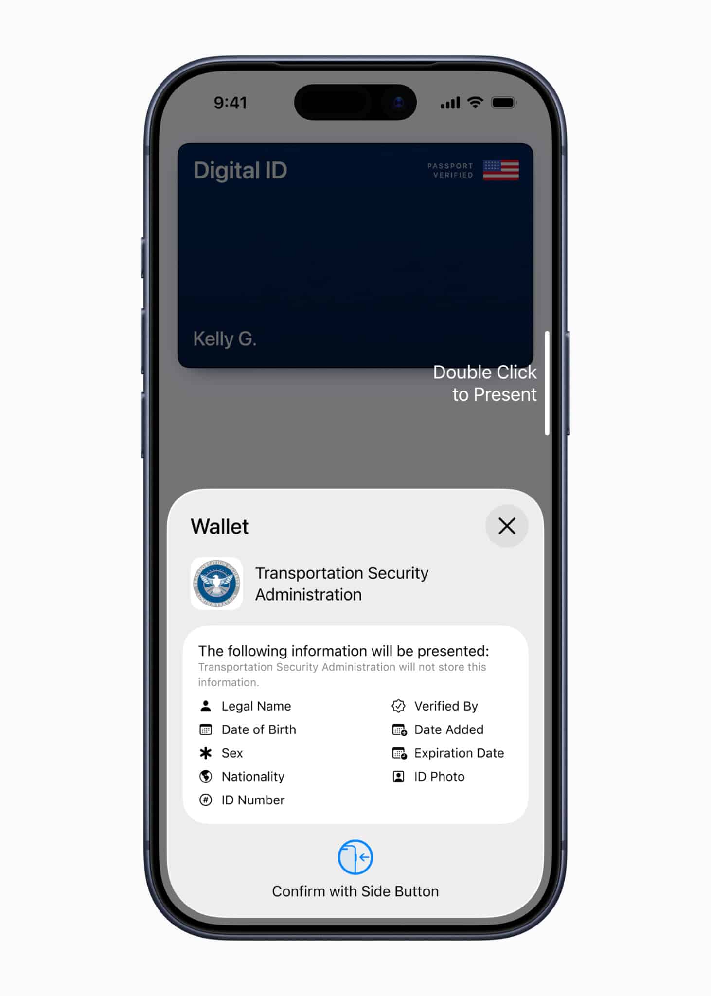 Screenshot of an iPhone showing Apple's Digital ID