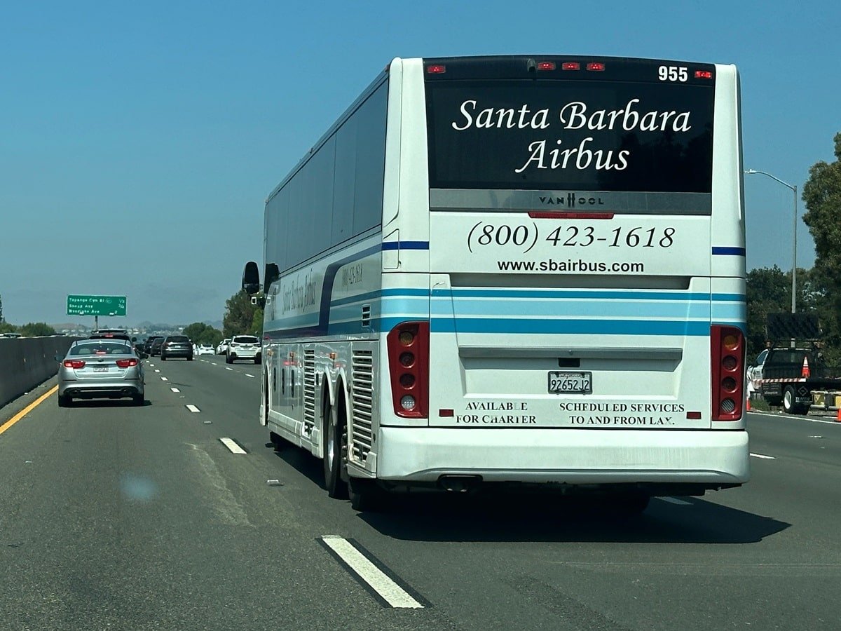 Santa Barbara Airbus on 405 Freeway